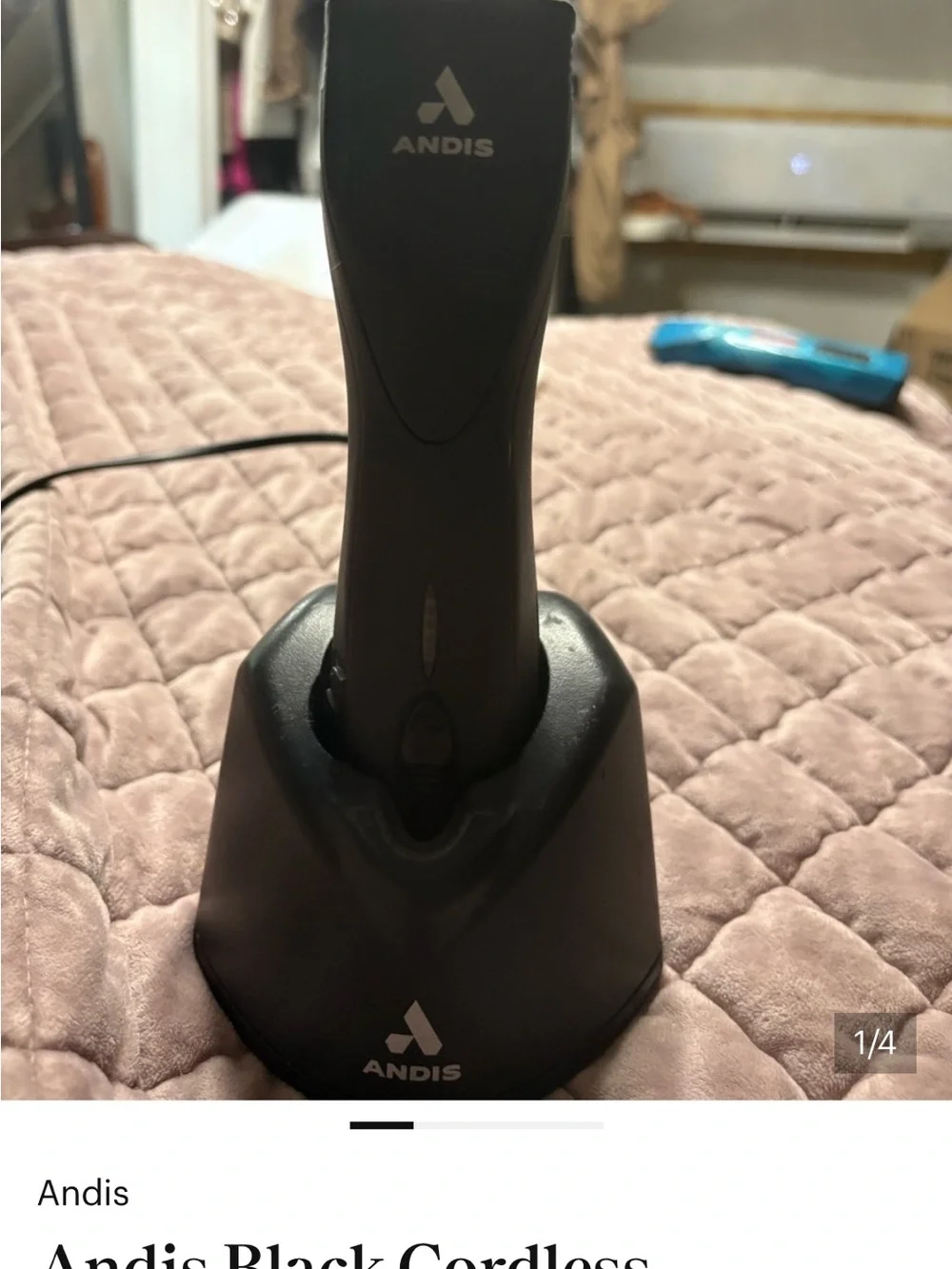 Andis Black Cordless Hair Trimmer with Metal Blade Housing